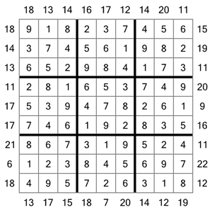 frame sudoku puzzle solution