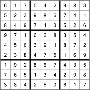 sudoku puzzle solution